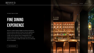 Benny D Hospitality website screenshot