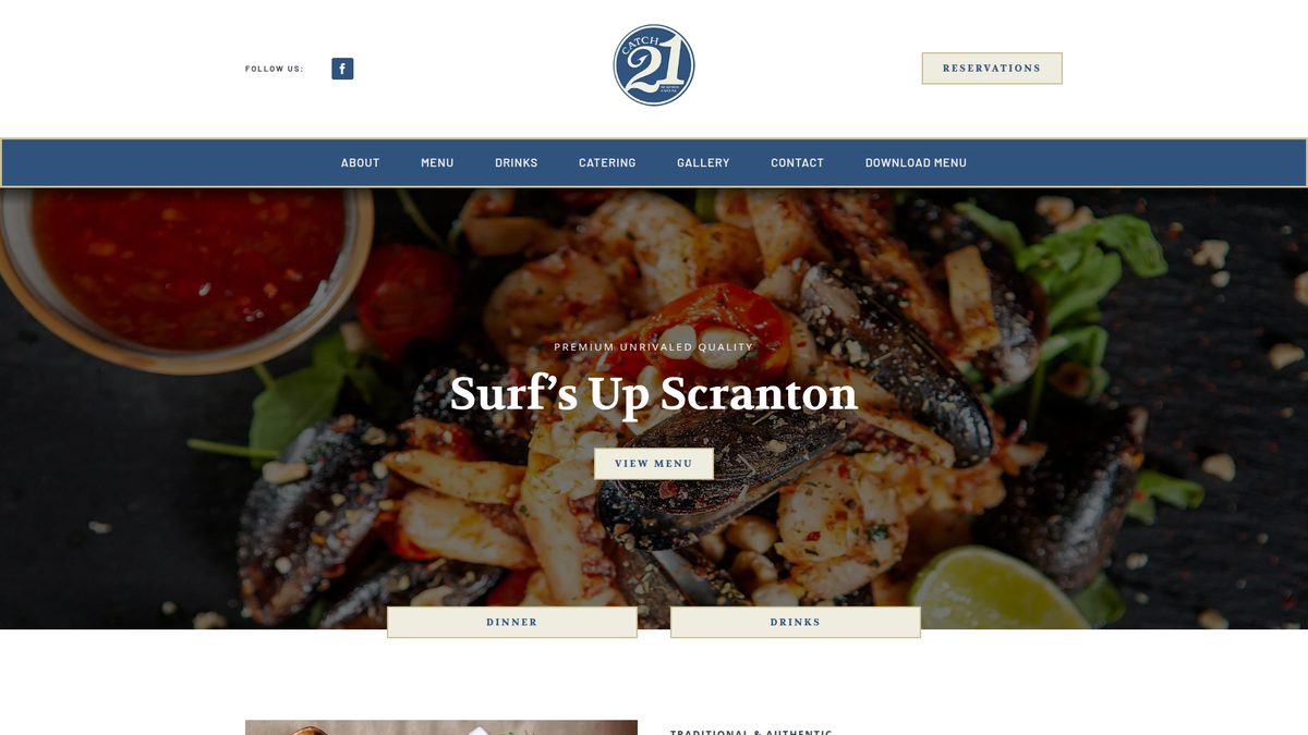 Catch 21 Scranton website screenshot