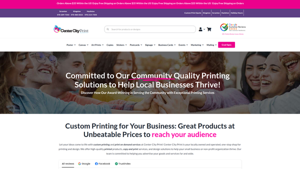 Center City Print website screenshot