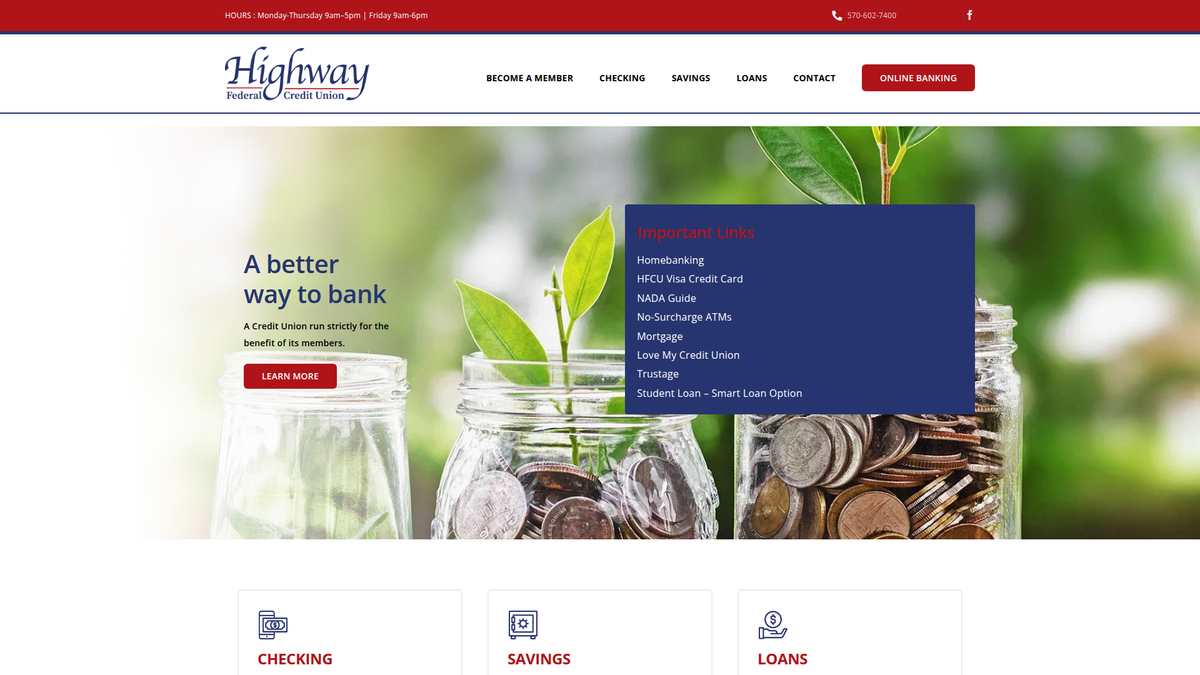 Highway FCU website screenshot
