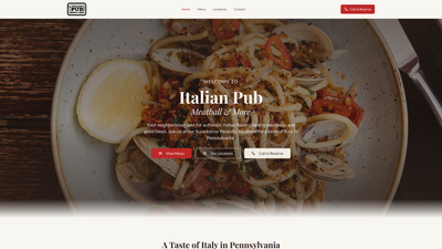 Italian Pub website screenshot