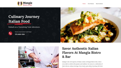 Mangia Bistro Bar website screenshot