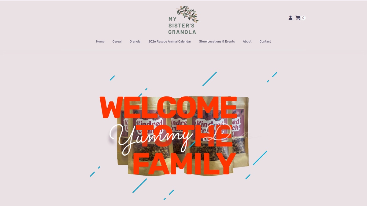 My Sisters Granola website screenshot