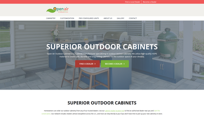 Open Air Cabinetry website screenshot