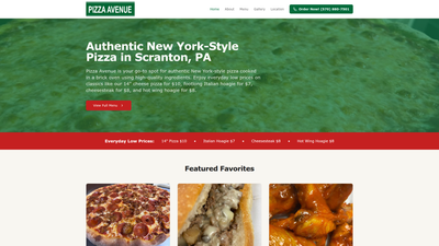 Pizza Avenue website screenshot