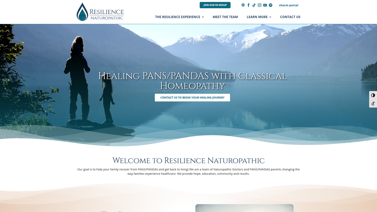 Resilience Naturopathic website screenshot
