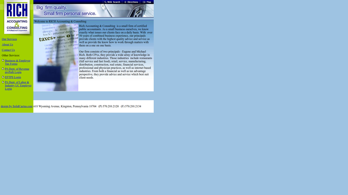 Rich Accounting website screenshot