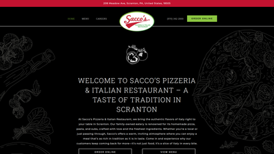 Sacco's Italian website screenshot