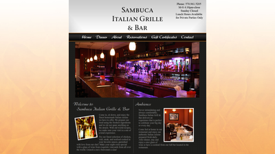 Sambuca Grille Bar website screenshot