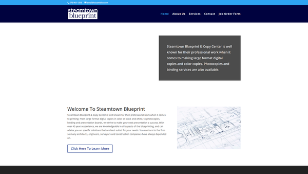 Steamtown Blueprint website screenshot