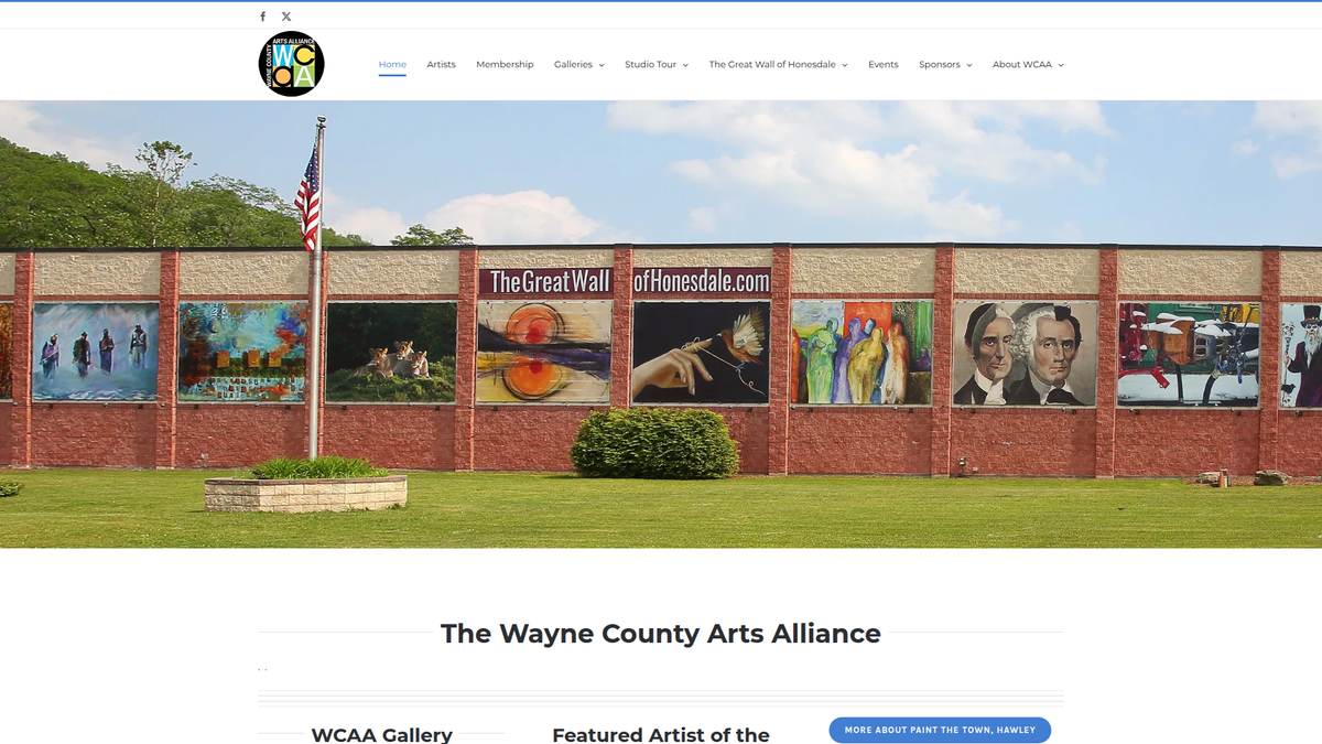 Wayne County Arts Alliance website screenshot