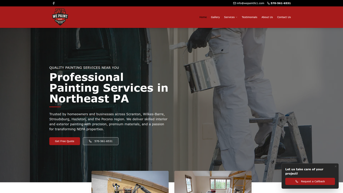 We Paint LLC website screenshot